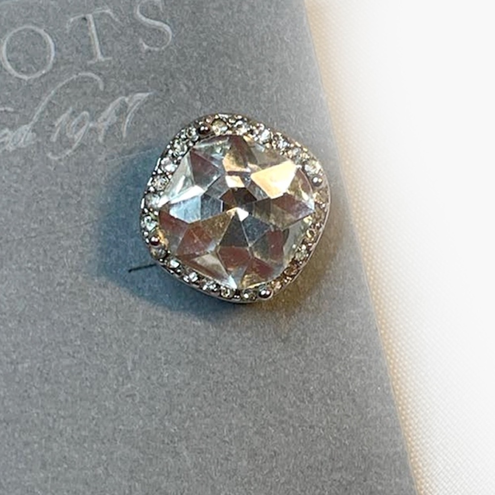 Talbots Silver Crystal Pavé Stud Earrings - Picture 4 of 6